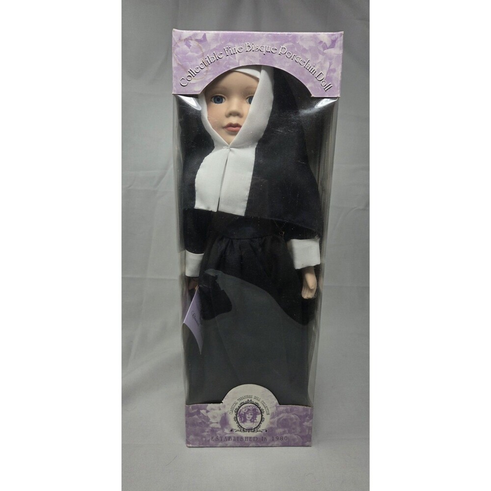 Vintage Classical Treasures Nun Porcelain Doll 16" Fine Bisque Catholic Sister